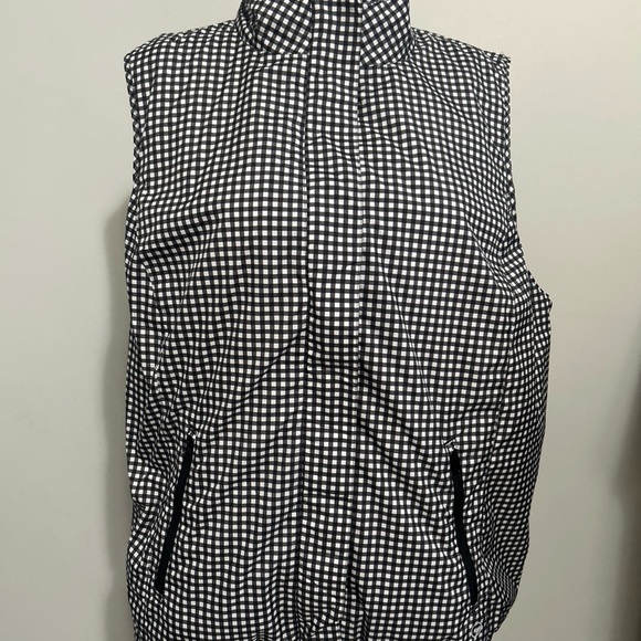Talbots Black and White Quilted Gingham Vest - Picture 1 of 8